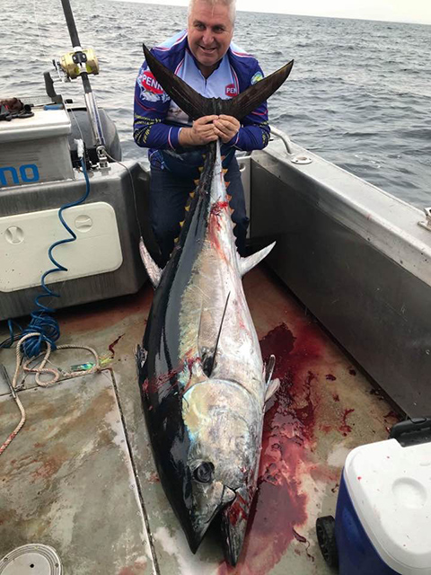 ANGLER: charter  SPECIES: Southern Bluefin Tuna WEIGHT: 110kg LURE: 8" JB Little Dingo.